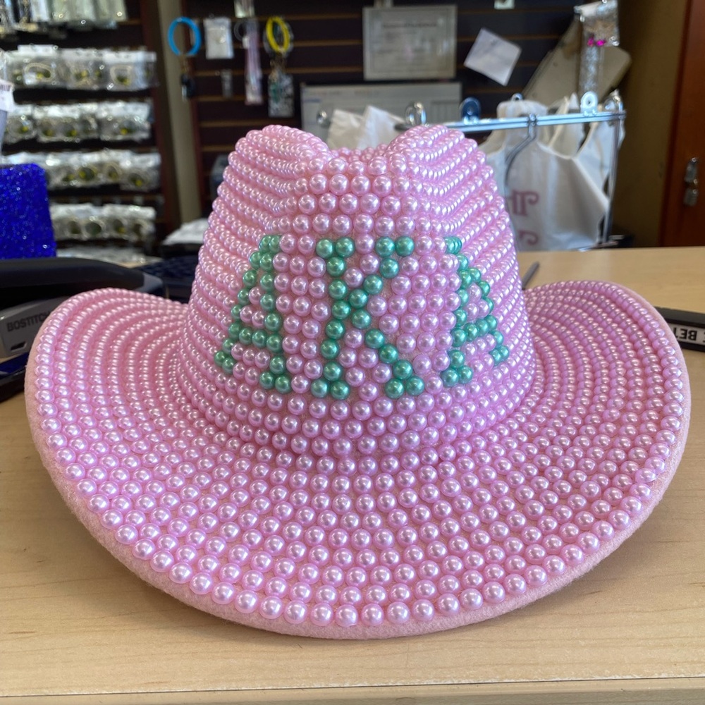PINK & GREEN PEARL Cowboy Hat